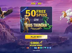 Vegas2Web Casino: 50 Free Spins - Zeus Thunder Fortunes
